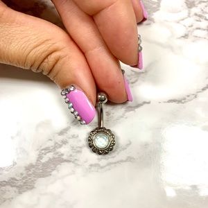 Luminating stone belly ring
